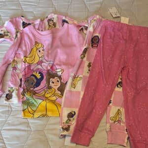 Girls' Pink Princess Character Pajama Set